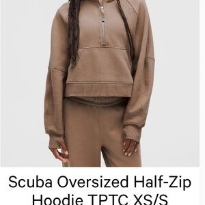 lululemon athletica Brown Scuba Oversized Half-Zip Hoodie